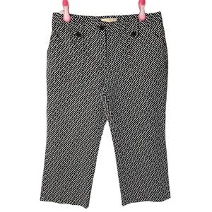 MICHAEL Michael Kors Cropped Pants Black and White Geometric Print Size 10